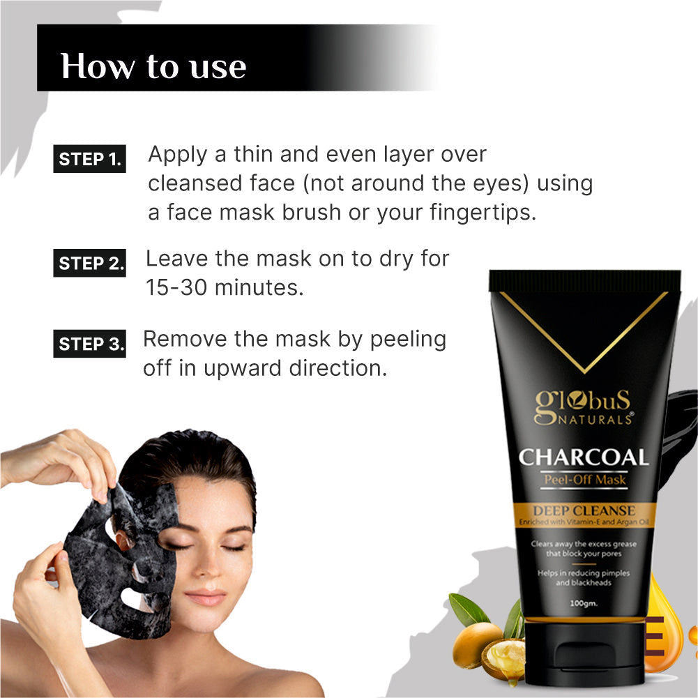 Naturals Activated Charcoal Peel Off Mask Enriched with Vitamin-E and Argan with serum