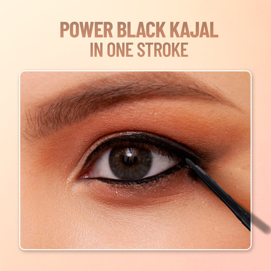 You & Eye Power Black Kajal |
Waterproof & Smudge-Proof | 24
Hour Stay Matte Finish Black
Kajal