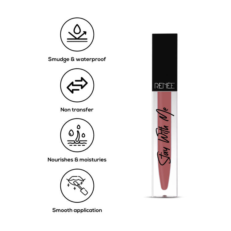 Stay With Me Matte Lip Color, Long Lasting, Non Transfer, Water & Smudge Proof,