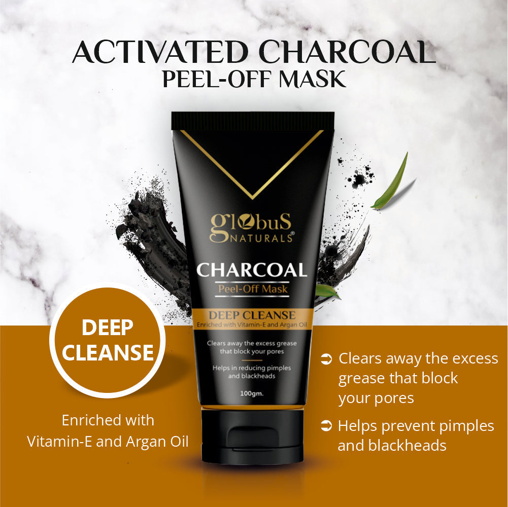 Naturals Activated Charcoal Peel Off Mask Enriched with Vitamin-E and Argan with serum