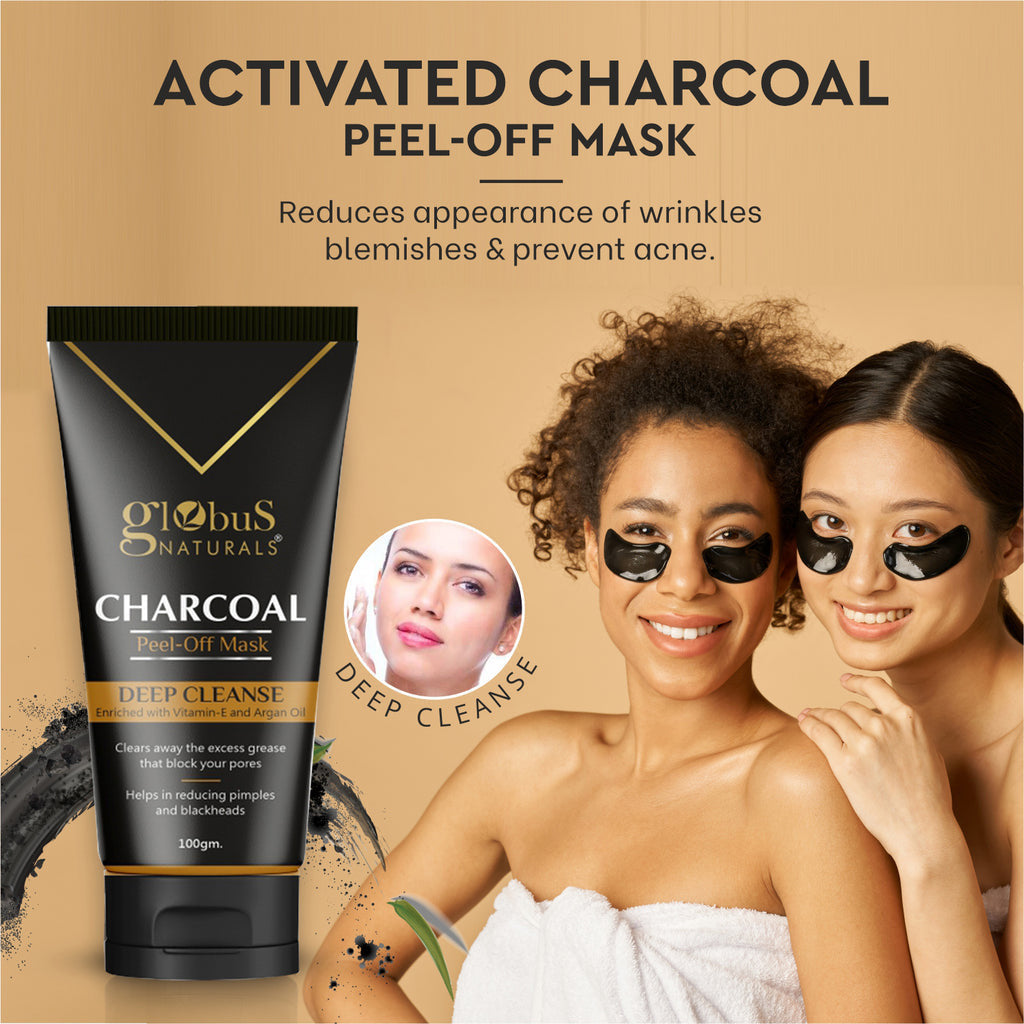 Naturals Activated Charcoal Peel Off Mask Enriched with Vitamin-E and Argan with serum
