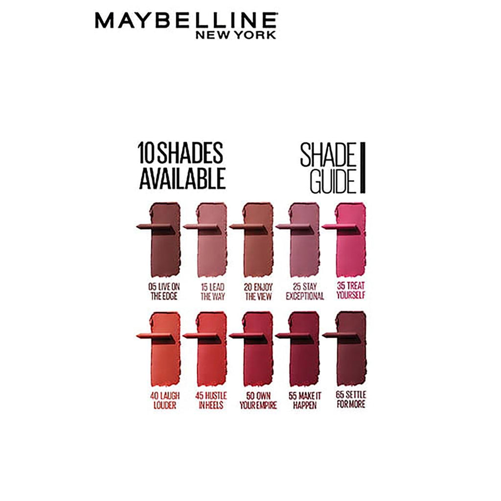 MAYBELLINE New York Lipstick, Matte Finish, 24 hr-lasting, Intense Colour, SuperStay Crayon Lipstick,