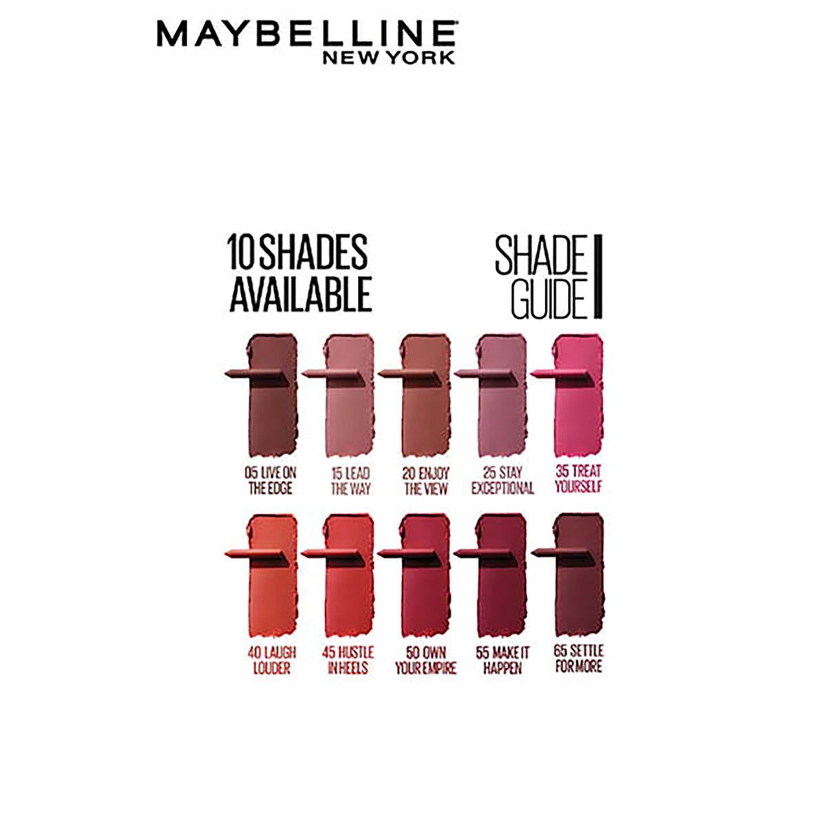 MAYBELLINE New York Lipstick, Matte Finish, 24 hr-lasting, Intense Colour, SuperStay Crayon Lipstick,