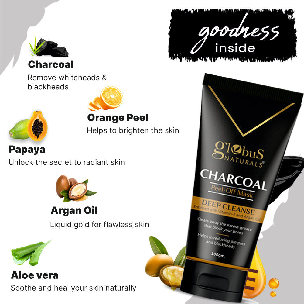Naturals Activated Charcoal Peel Off Mask Enriched with Vitamin-E and Argan with serum