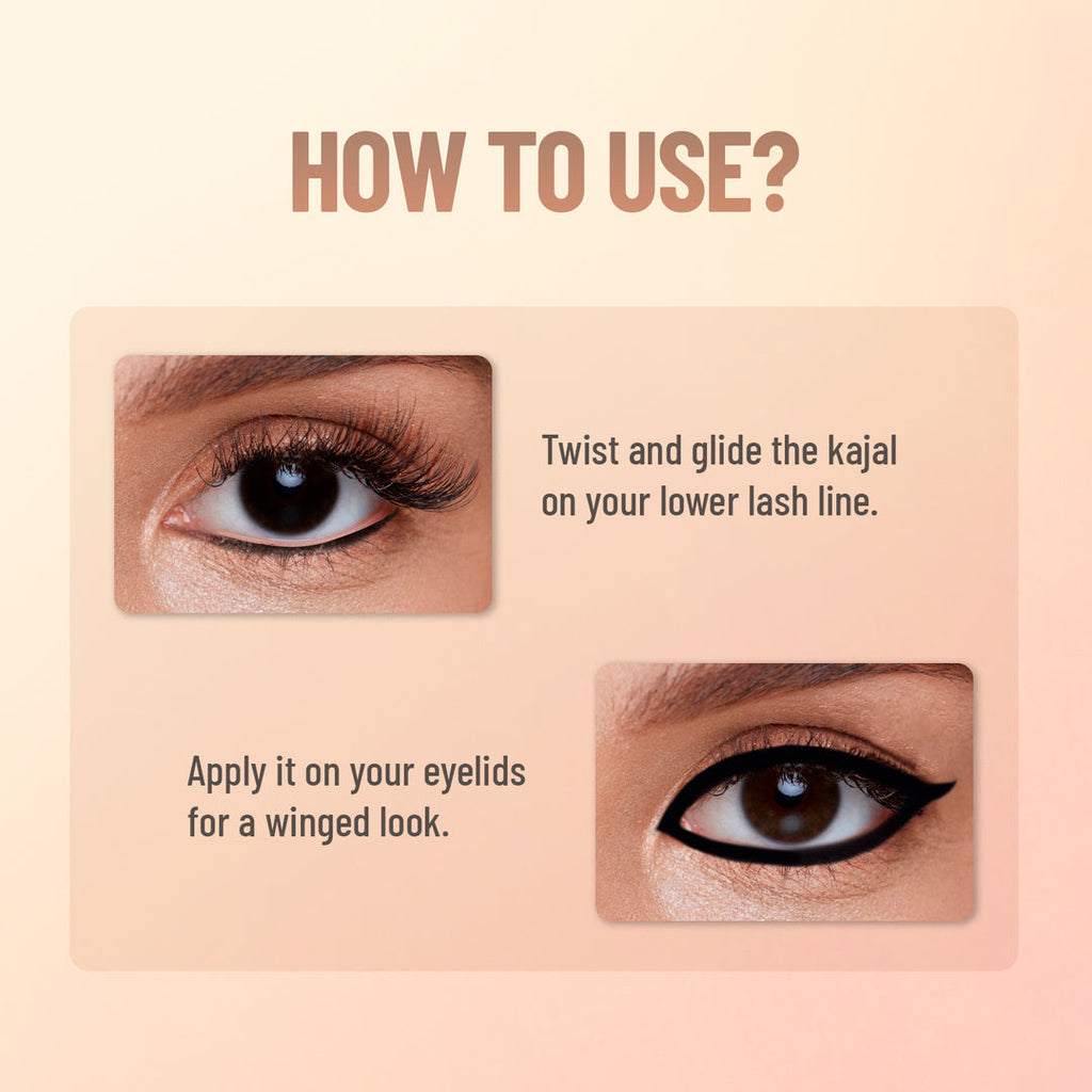 You & Eye Power Black Kajal |
Waterproof & Smudge-Proof | 24
Hour Stay Matte Finish Black
Kajal