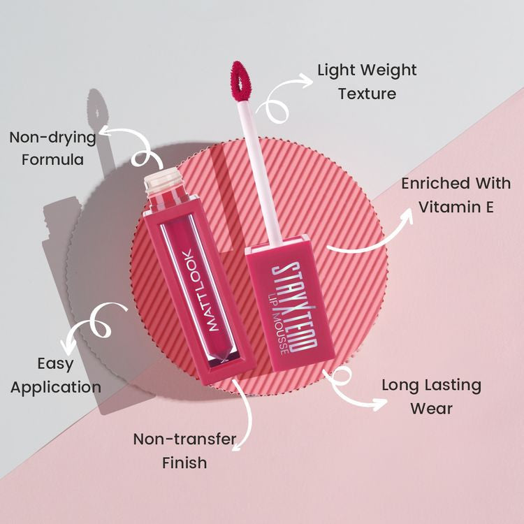 MATTLOOK Stayxtend Non Sticky
Lip Mousse
Enriched With Vitamin water proof